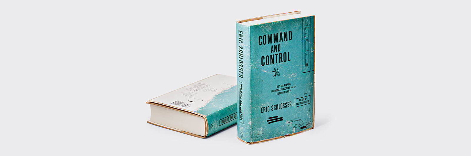 Distressed blue-green Command and Control book cover front and back