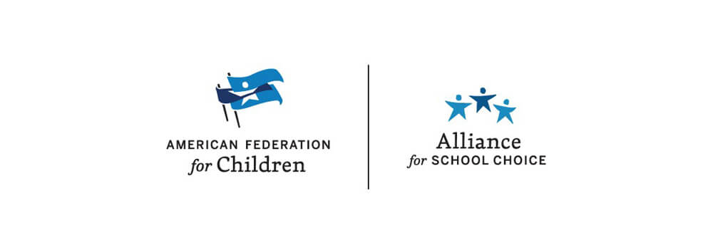 American Federation for Children flag logo and Alliance for School Choice star children logo