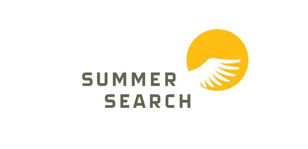 Sumer Search logotype with yellow wing-in-sun logo mark