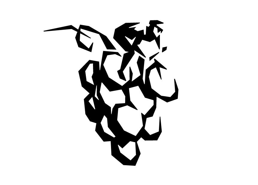 Abstract cyclist and grapes logo