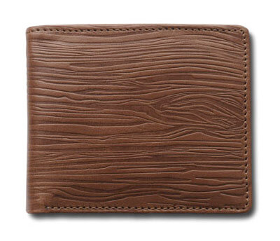 Brown woodgrain texture folded wallet