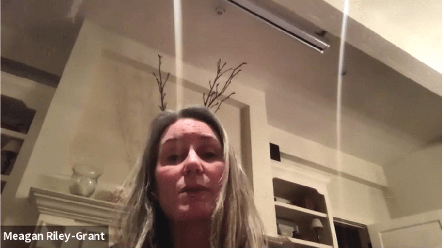 Screen shot of Meagan with branch antlers