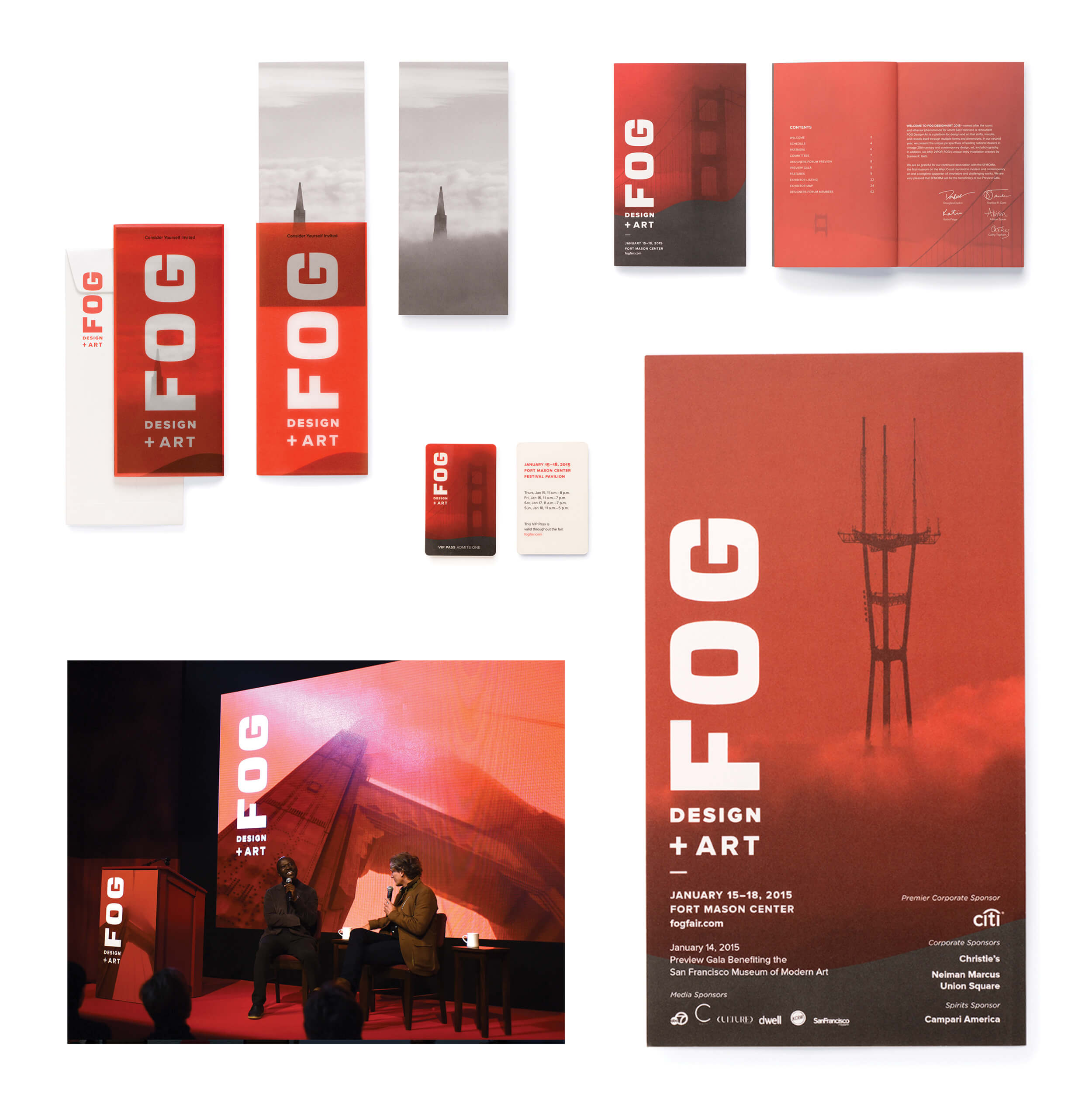 Fog Art Design Fair invitation print and digital collateral